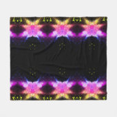 Vliegtuigbak in levendige zwarte en roze lichten. fleece deken (Voorkant (Horizontaal))