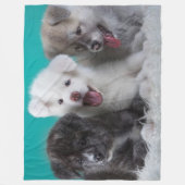 Vliegtuigbak/Puppies Fleece Deken (Voorkant)