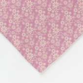 Vliegtuigbak/roze bloemen fleece deken (Hoek)