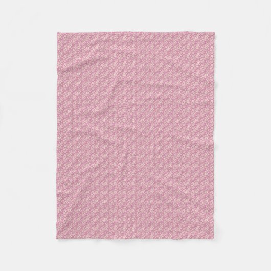 Vliegtuigbak/roze bloemen fleece deken (Voorkant)