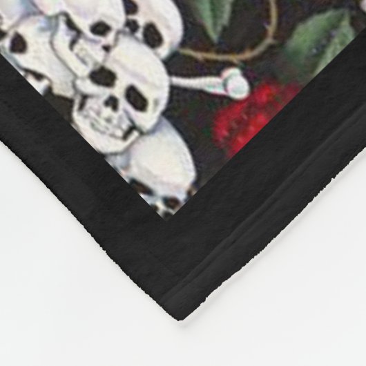 Vliegtuigbak/schedels en Rozen Fleece Deken (Hoek)