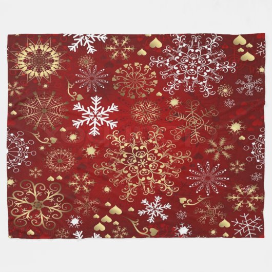 Vliegtuigbak/Snowflakes Fleece Deken (Voorkant (Horizontaal))