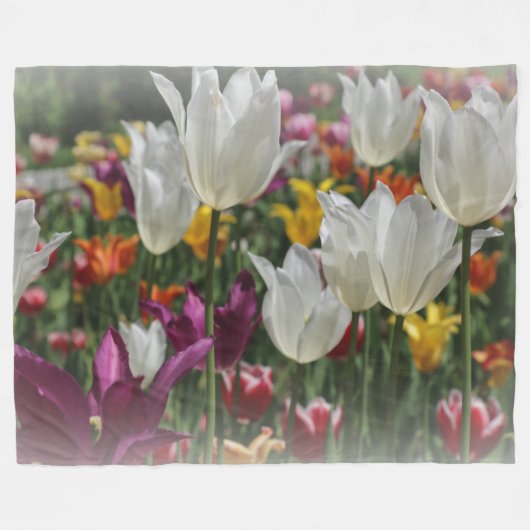 Vliegtuigbak/tulpen Fleece Deken (Voorkant (Horizontaal))