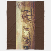 Vliegtuigbanket Wilde paarden en windmolens Fleece Deken (Voorkant)