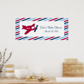 vliegtuigbanner Baby shower Poster (Keuken)