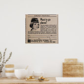 Vliegtuigbegeleider Stewardess Retro Poster (Keuken)