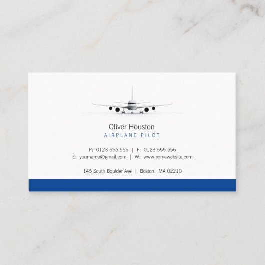 Vliegtuigbestuurder | Luchtvaart Visitekaartje (Voorkant)