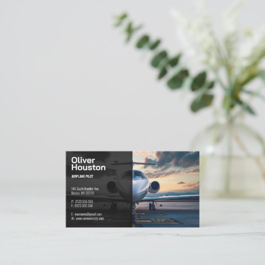 Vliegtuigbestuurder | Luchtvaart Visitekaartje (Staand voorkant)
