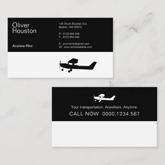 Vliegtuigbestuurder | Luchtvaart Visitekaartje (Voorkant / Achterkant)