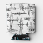 Vliegtuigblauwdruk 1 Drink Koelbox Blikjeskoeler (Achterkant)