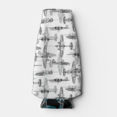 Vliegtuigblauwdruk 1-flessenkoeler flesjeskoeler (Voorkant)