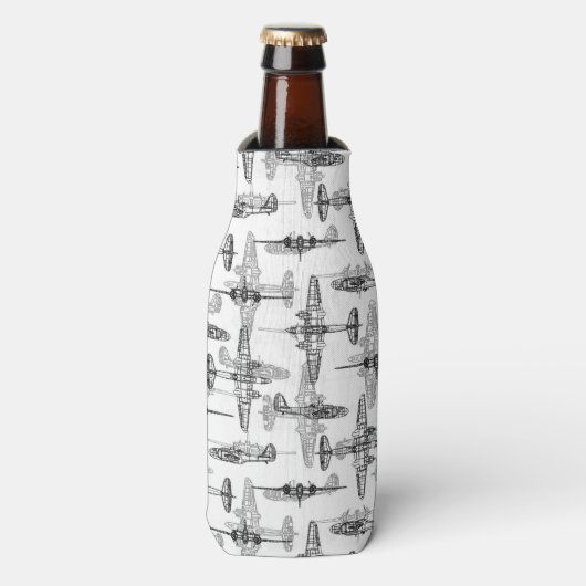 Vliegtuigblauwdruk 1-flessenkoeler flesjeskoeler (Fles Voorkant)