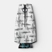 Vliegtuigblauwdruk 1-flessenkoeler flesjeskoeler (Achterkant)