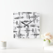 Vliegtuigblauwdruk 1 wandklok (Huis)