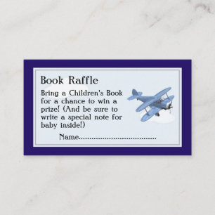 Vliegtuigboek Raffle Tickets, Baby shower Game Informatiekaartje