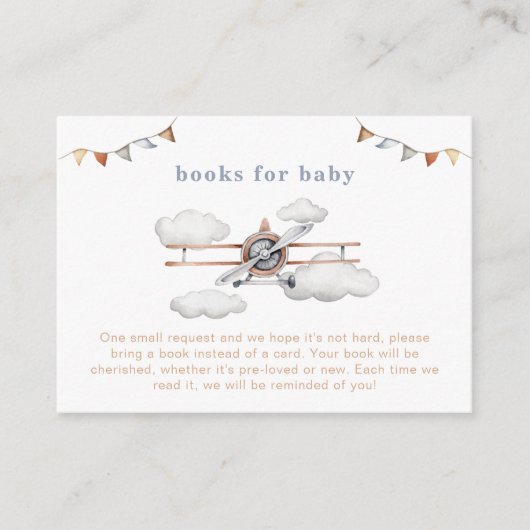  vliegtuigboeken voor Baby-Kaarten Informatiekaartje (Voorkant)