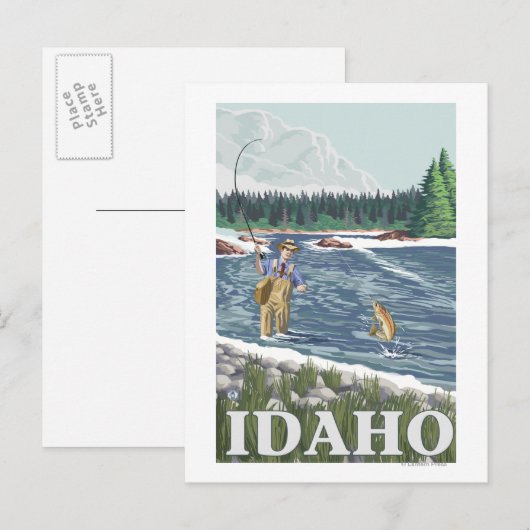 Vliegtuigboot IdahoVintage Travel Poster Briefkaart (Voorkant / Achterkant)