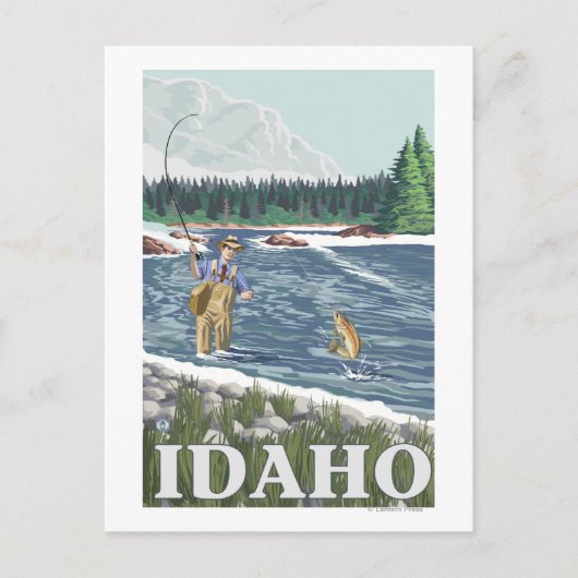 Vliegtuigboot IdahoVintage Travel Poster Briefkaart (Voorkant)