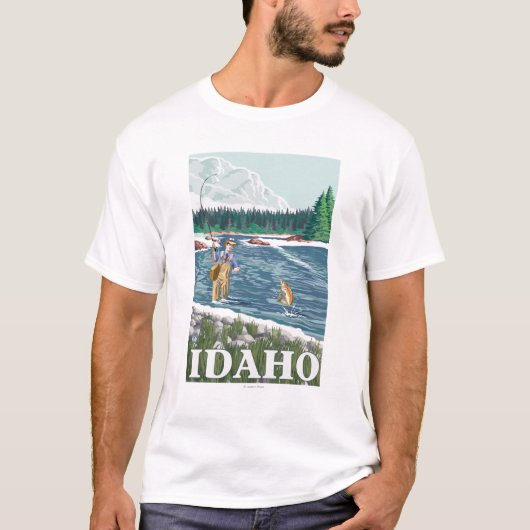 Vliegtuigboot IdahoVintage Travel Poster T-shirt (Voorkant)