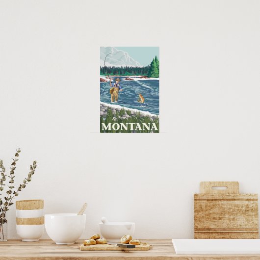 Vliegtuigboot MontanaVintage Travel Poster (Keuken)
