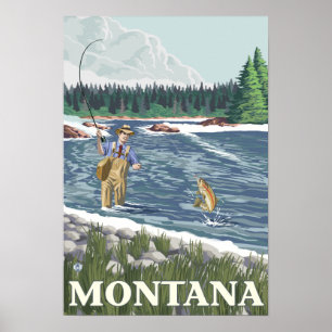 Vliegtuigboot MontanaVintage Travel Poster
