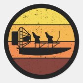 Vliegtuigboot Vliegtuigboot  retro Ronde Sticker (Voorkant)