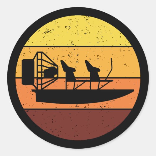 Vliegtuigboot Vliegtuigboot  retro Ronde Sticker (Voorkant)
