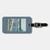 Vliegtuigboot WyomingVintage Travel Poster Bagagelabel (Voorkant horizontaal)