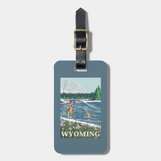 Vliegtuigboot WyomingVintage Travel Poster Bagagelabel (Voorkant verticaal)