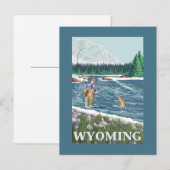 Vliegtuigboot WyomingVintage Travel Poster Briefkaart (Voorkant / Achterkant)