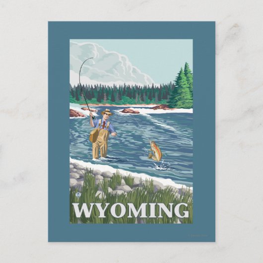 Vliegtuigboot WyomingVintage Travel Poster Briefkaart (Voorkant)