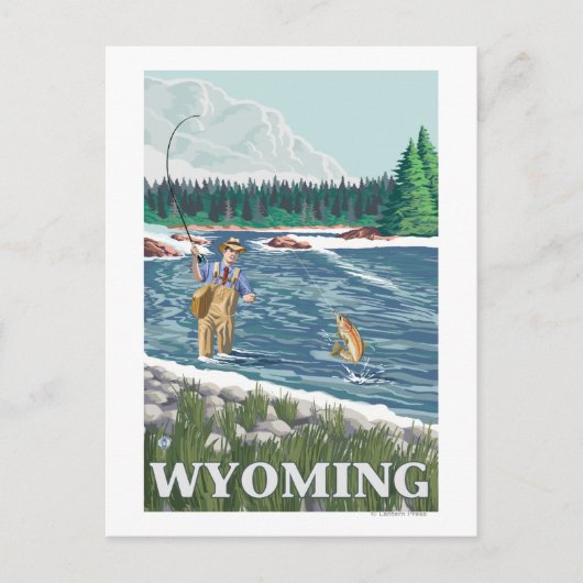 Vliegtuigboot WyomingVintage Travel Poster Briefkaart (Voorkant)