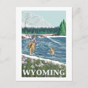 Vliegtuigboot WyomingVintage Travel Poster Briefkaart