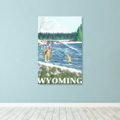 Vliegtuigboot WyomingVintage Travel Poster Canvas Afdruk (Insitu (Houten vloer))
