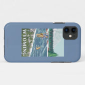 Vliegtuigboot WyomingVintage Travel Poster Case-Mate iPhone Case (Achterkant (horizontaal))