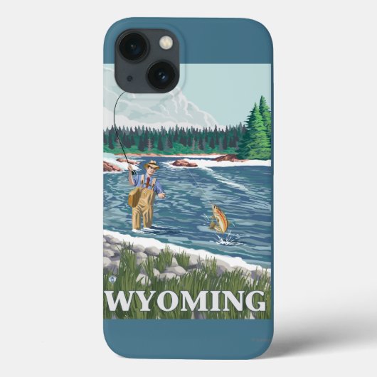 Vliegtuigboot WyomingVintage Travel Poster Case-Mate iPhone Case (Achterkant)