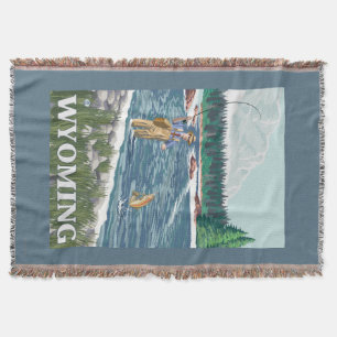 Vliegtuigboot WyomingVintage Travel Poster Deken