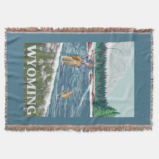 Vliegtuigboot WyomingVintage Travel Poster Deken (Voorkant)