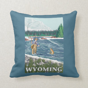Vliegtuigboot WyomingVintage Travel Poster Kussen