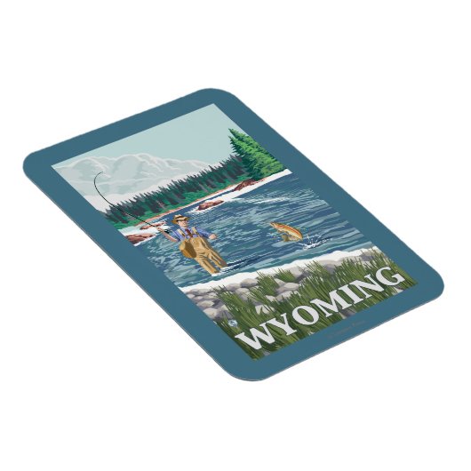 Vliegtuigboot WyomingVintage Travel Poster Magneet (Rechterzijde)