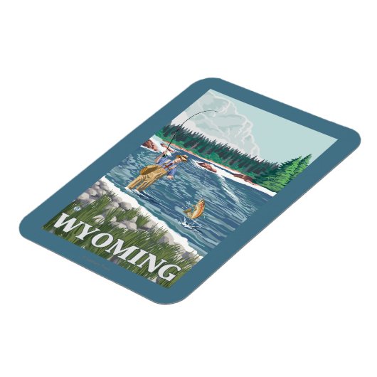 Vliegtuigboot WyomingVintage Travel Poster Magneet (Linkerzijde)