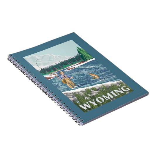 Vliegtuigboot WyomingVintage Travel Poster Notitieboek (Rechterzijde)