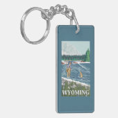 Vliegtuigboot WyomingVintage Travel Poster Sleutelhanger (Voorkant Links)