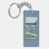 Vliegtuigboot WyomingVintage Travel Poster Sleutelhanger (Voorkant Links)