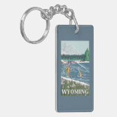 Vliegtuigboot WyomingVintage Travel Poster Sleutelhanger (Voorkant Links)