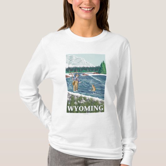 Vliegtuigboot WyomingVintage Travel Poster T-shirt (Voorkant)