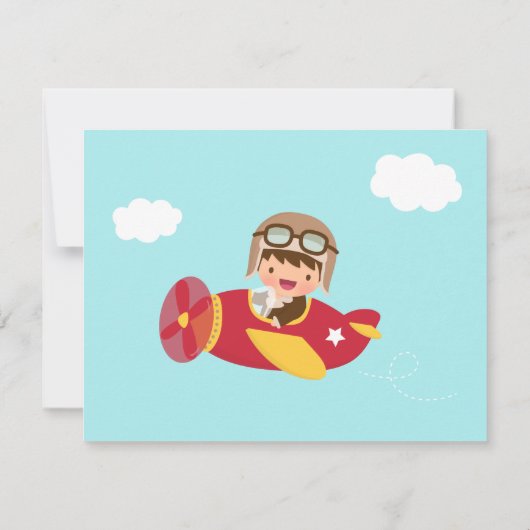 Vliegtuigbootzanger Birthday Party - Uitnodigingen (Achterkant)