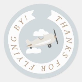  vliegtuigboys Birthday Dank u Ronde Sticker