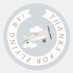  vliegtuigboys Birthday Dank u Ronde Sticker