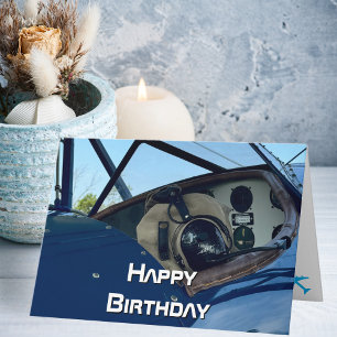 Vliegtuigcockpitfoto, Cool Aviation Pilot Birthda Kaart